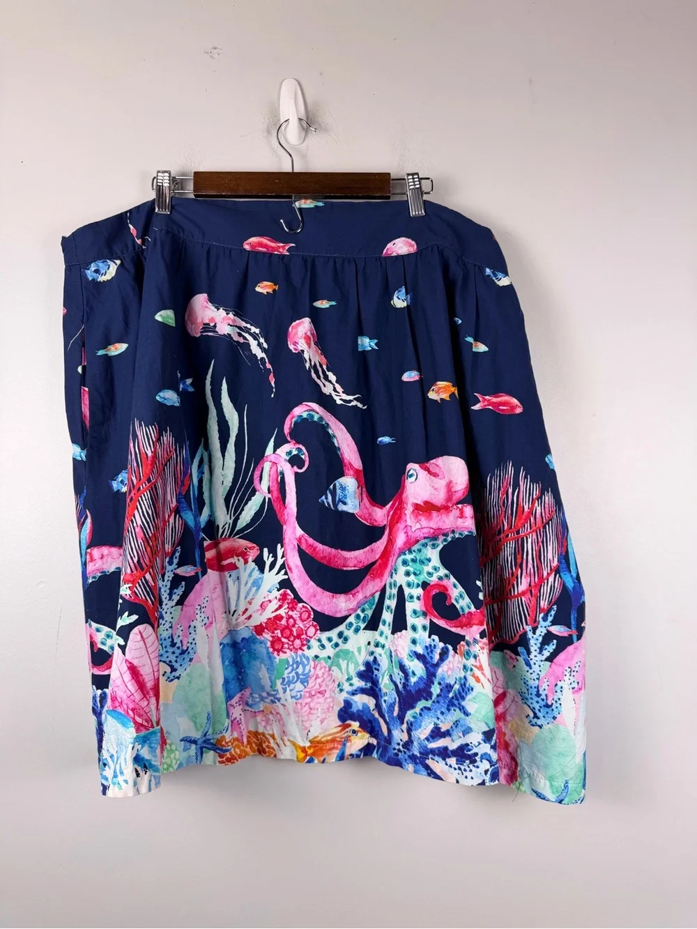 Modcloth style study A-line skirt in marine bio size 4X octopus fish